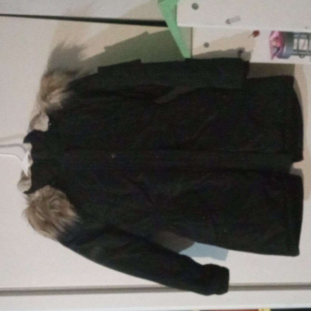 Black Steve Madden girl overcoat. Insulated black coat.